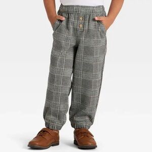 Cat & Jack Toddler Boys' Plaid Pull On Jogger Pants Reinforced Knees Sz 5T New